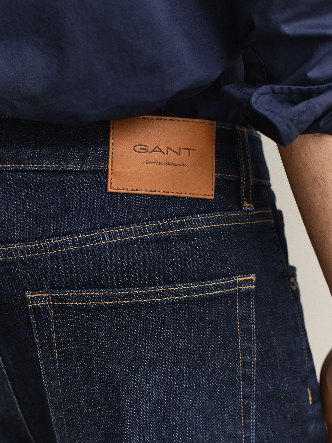 GANT Men Navy Blue Regular Fit Jeans