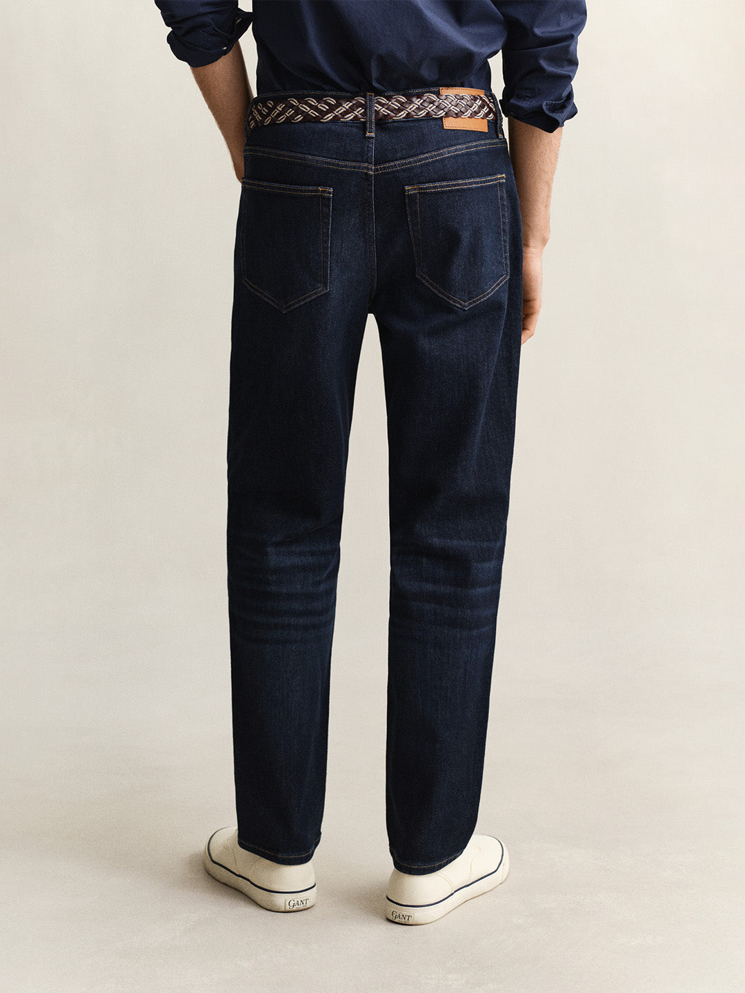 GANT Men Navy Blue Regular Fit Jeans