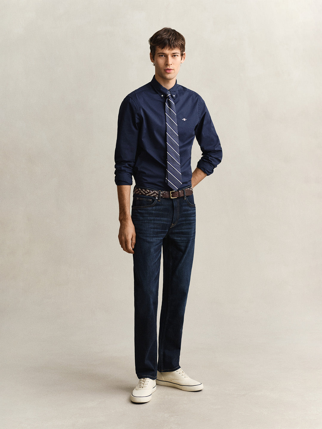 GANT Men Navy Blue Regular Fit Jeans