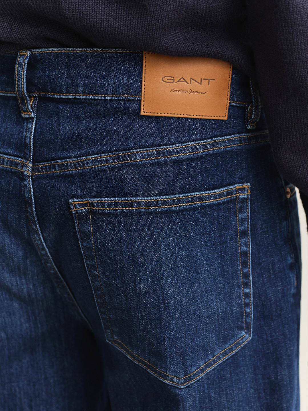 GANT Men Navy Blue Regular Fit Jeans