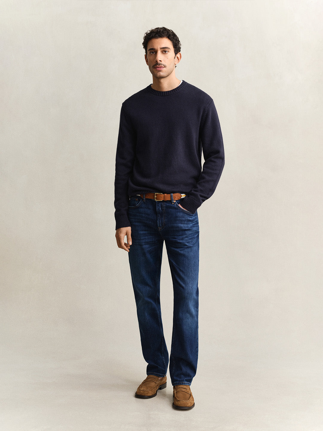 GANT Men Navy Blue Regular Fit Jeans