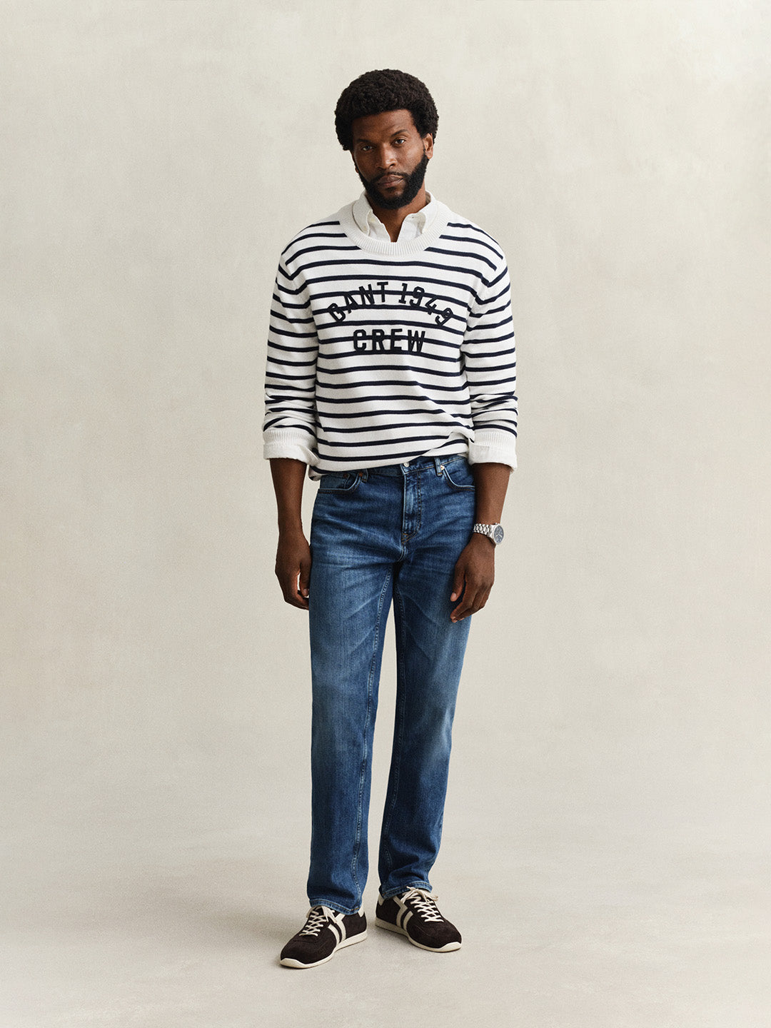 GANT Men Navy Blue Regular Fit Jeans