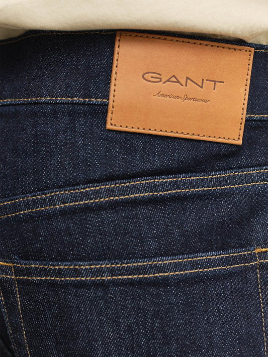 GANT Men Navy Blue Regular Fit Jeans