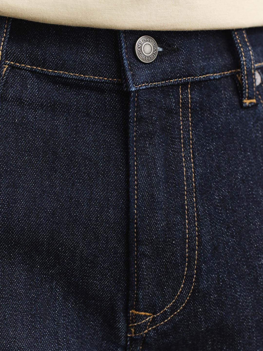 GANT Men Navy Blue Regular Fit Jeans