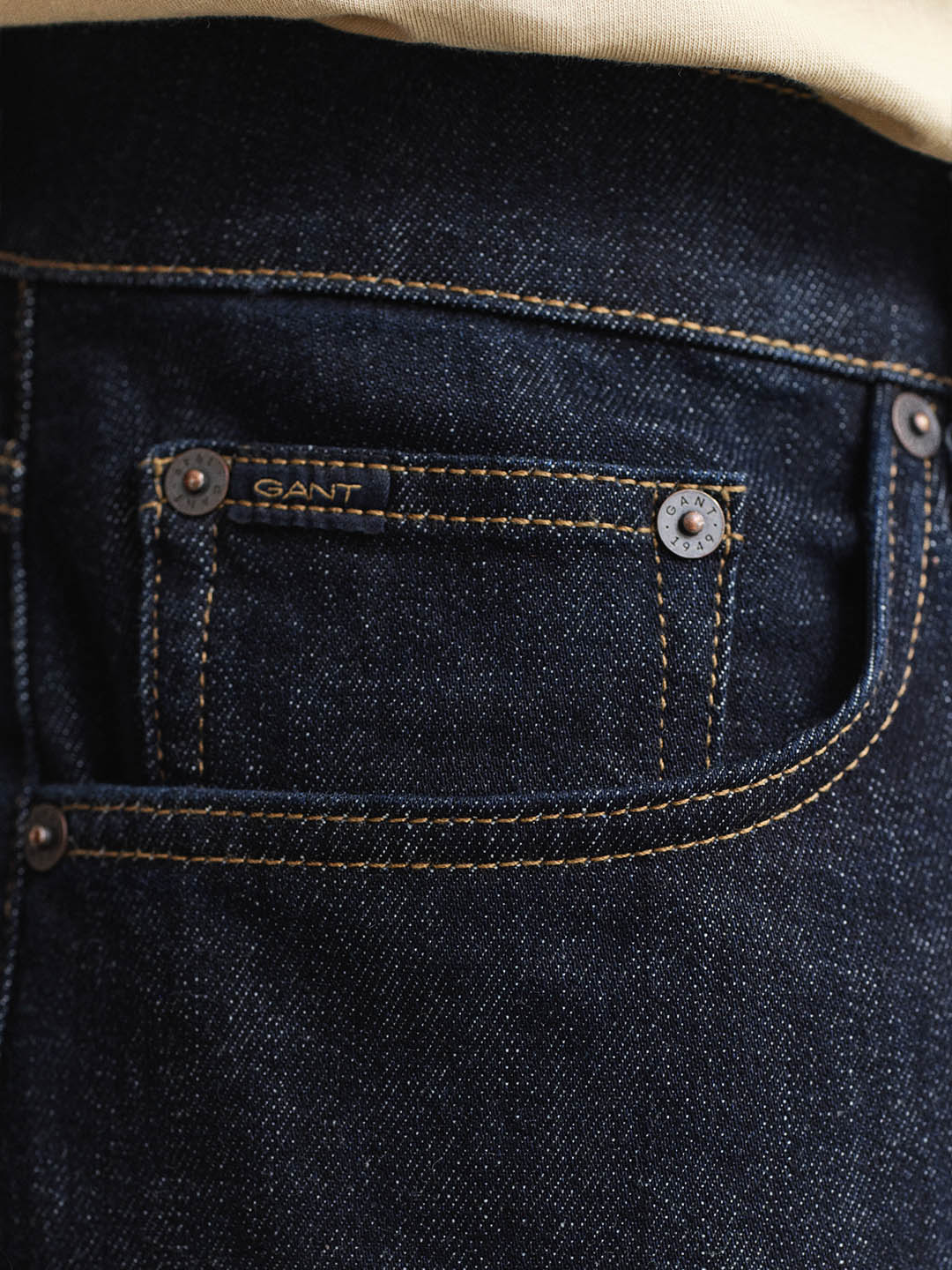 GANT Men Navy Blue Regular Fit Jeans