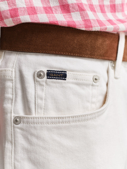 GANT Men White Regular Fit Jeans