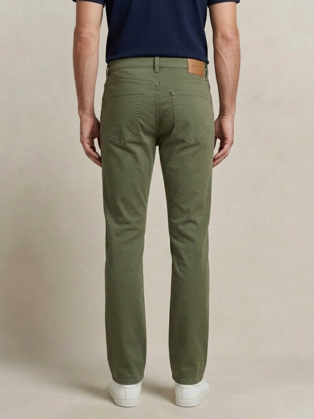 Gant Men Green Solid Stretchable Regular Fit Jeans