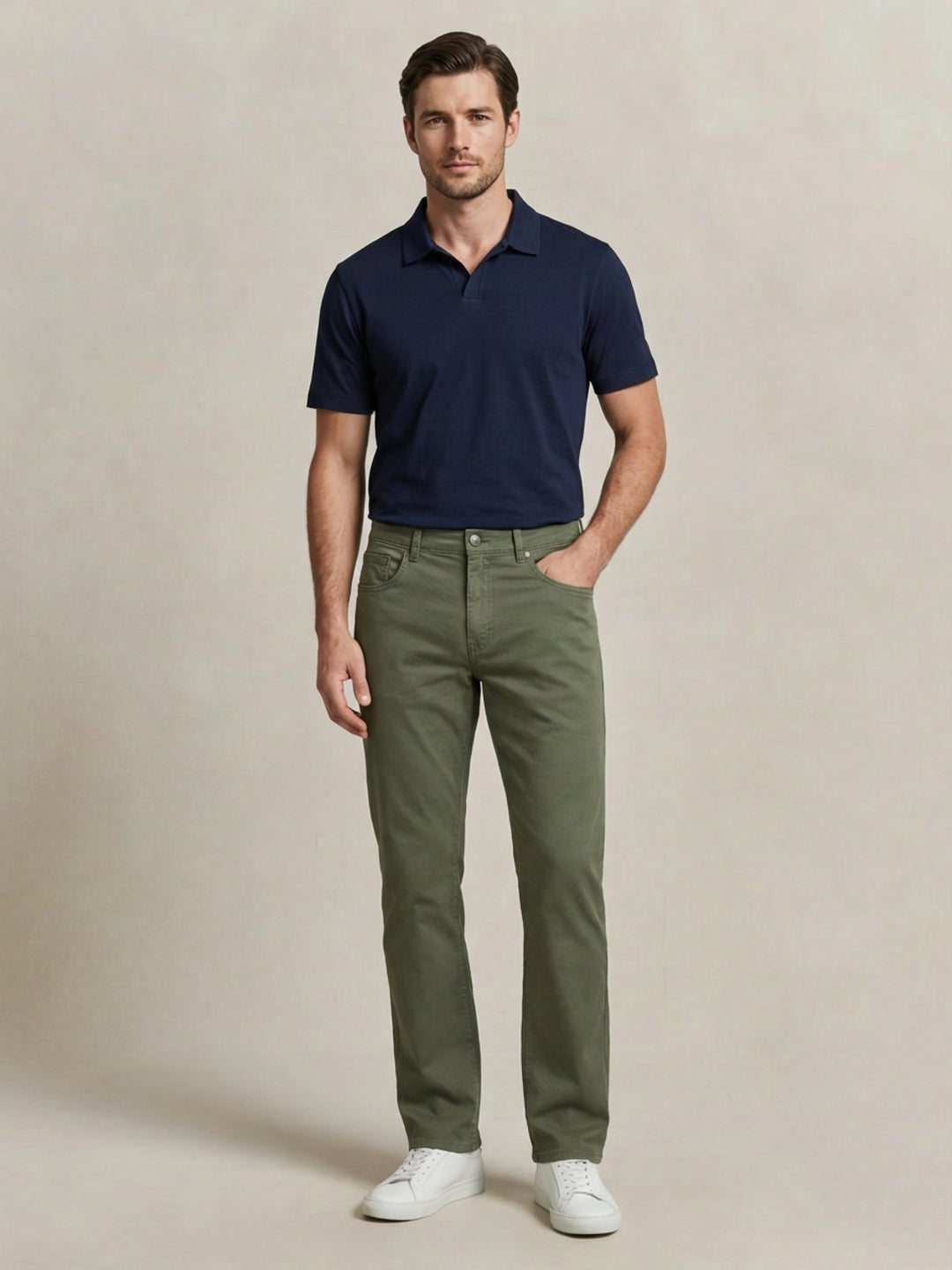 Gant Men Green Solid Stretchable Regular Fit Jeans