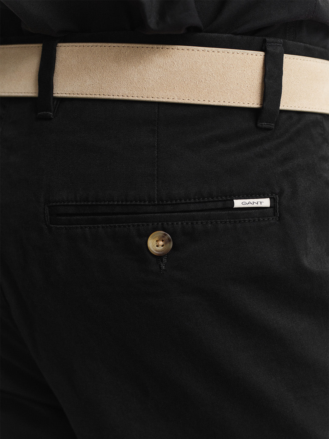 GANT Men Black Slim Fit Classic Chinoss Trouser