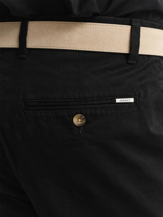 GANT Men Black Slim Fit Classic Chinoss Trouser