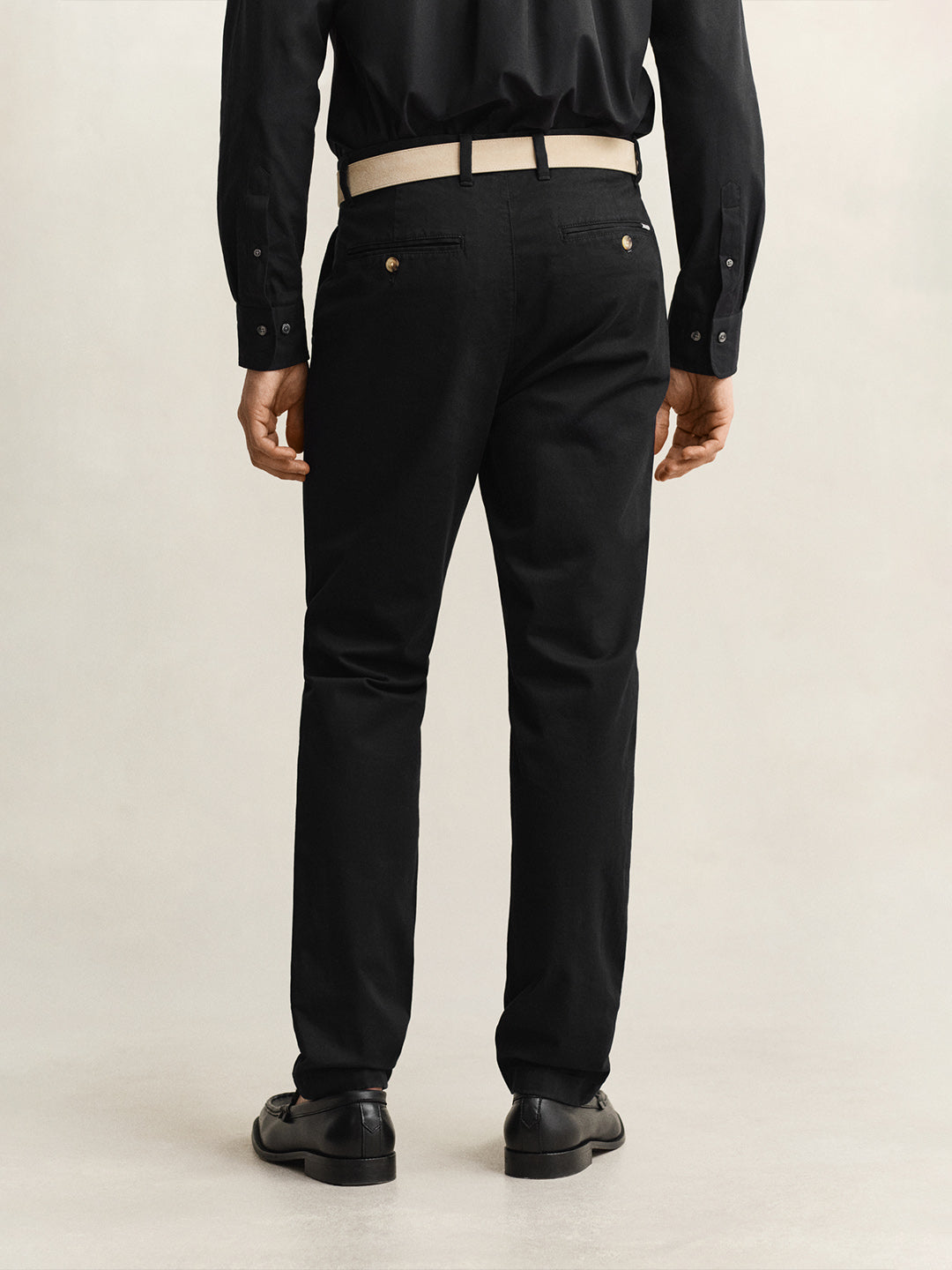 GANT Men Black Slim Fit Classic Chinoss Trouser