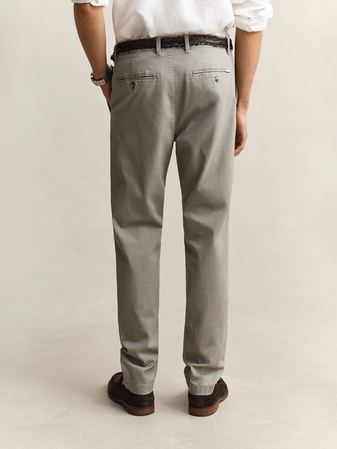 GANT Men Grey Slim Fit Classic Chinoss Trouser