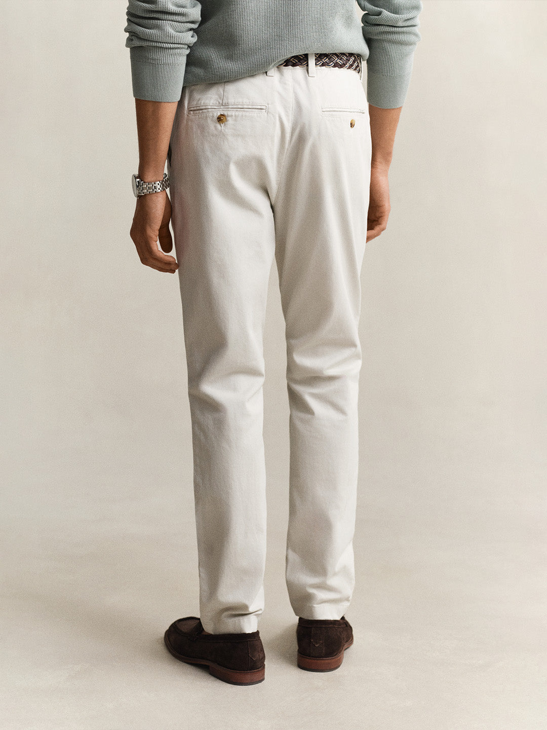 GANT Men Off White Slim Fit Classic Chinoss Trouser