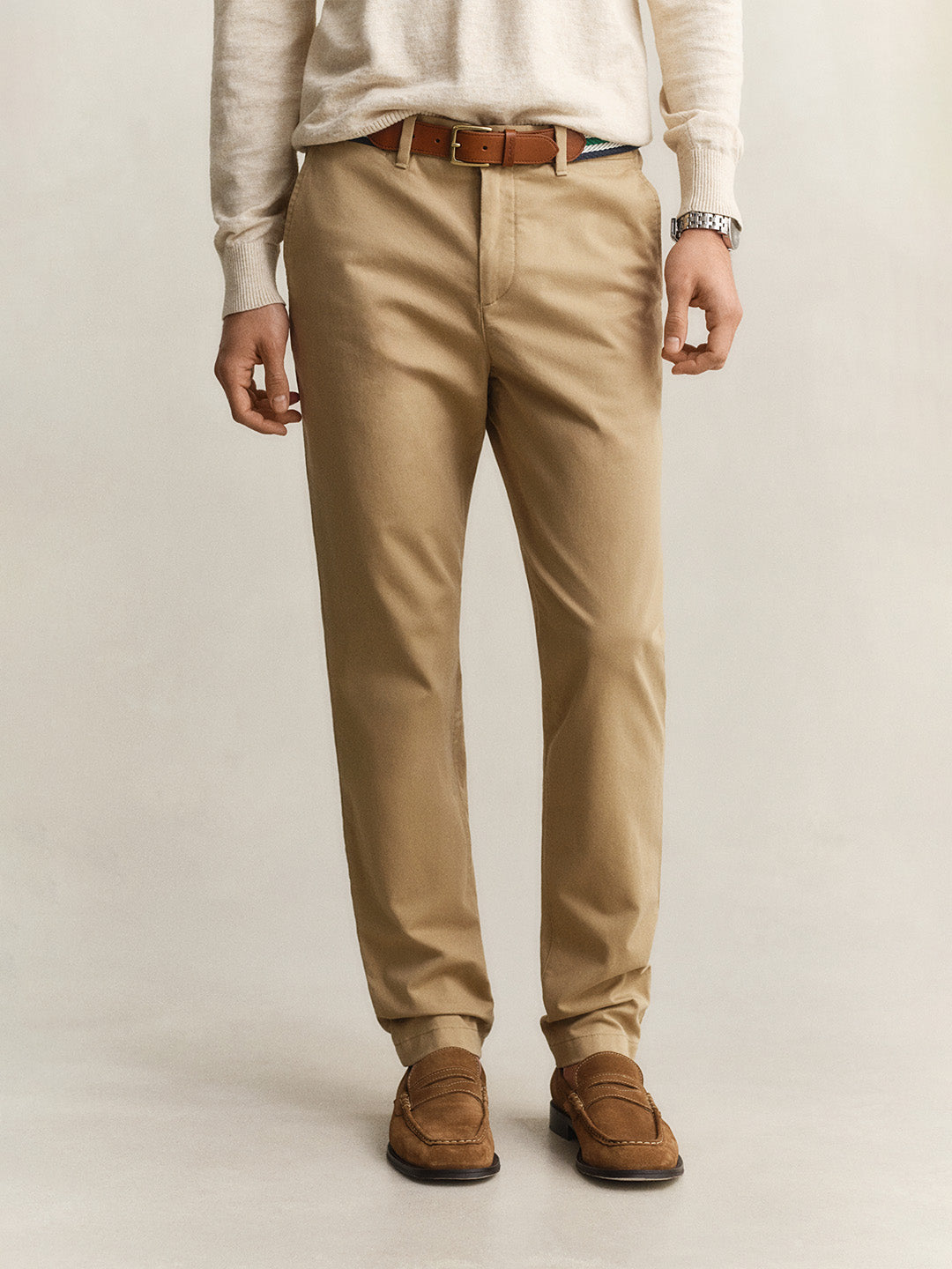 GANT Men Khaki Slim Fit Classic Chinoss Trouser
