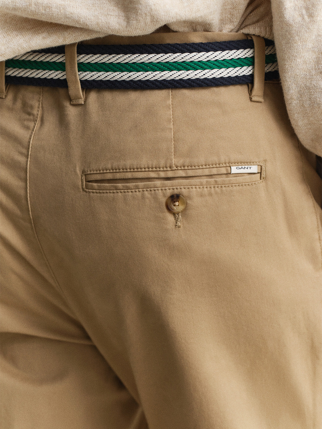 GANT Men Khaki Slim Fit Classic Chinoss Trouser