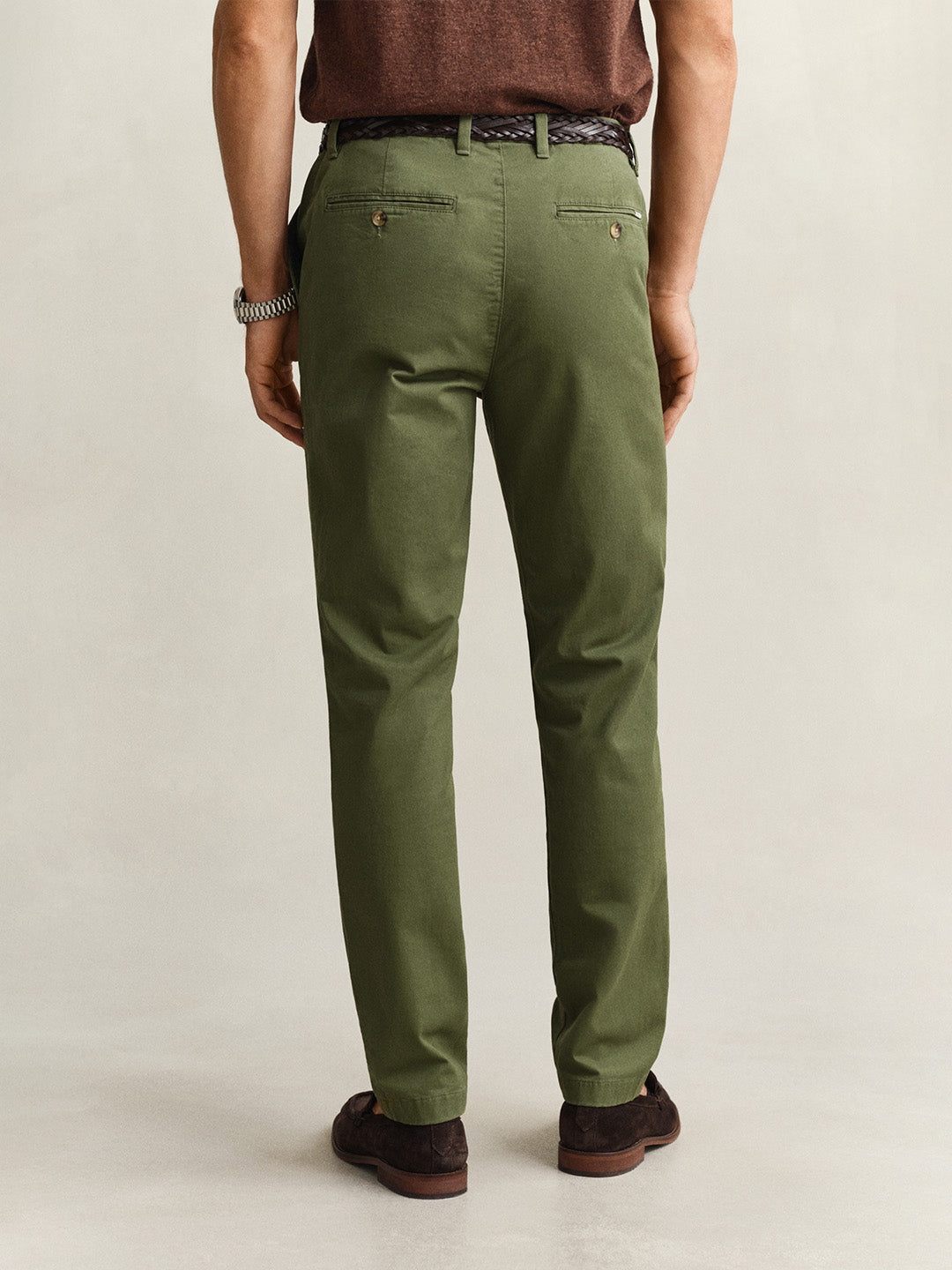 GANT Men Green Slim Fit Classic Chinoss Trouser
