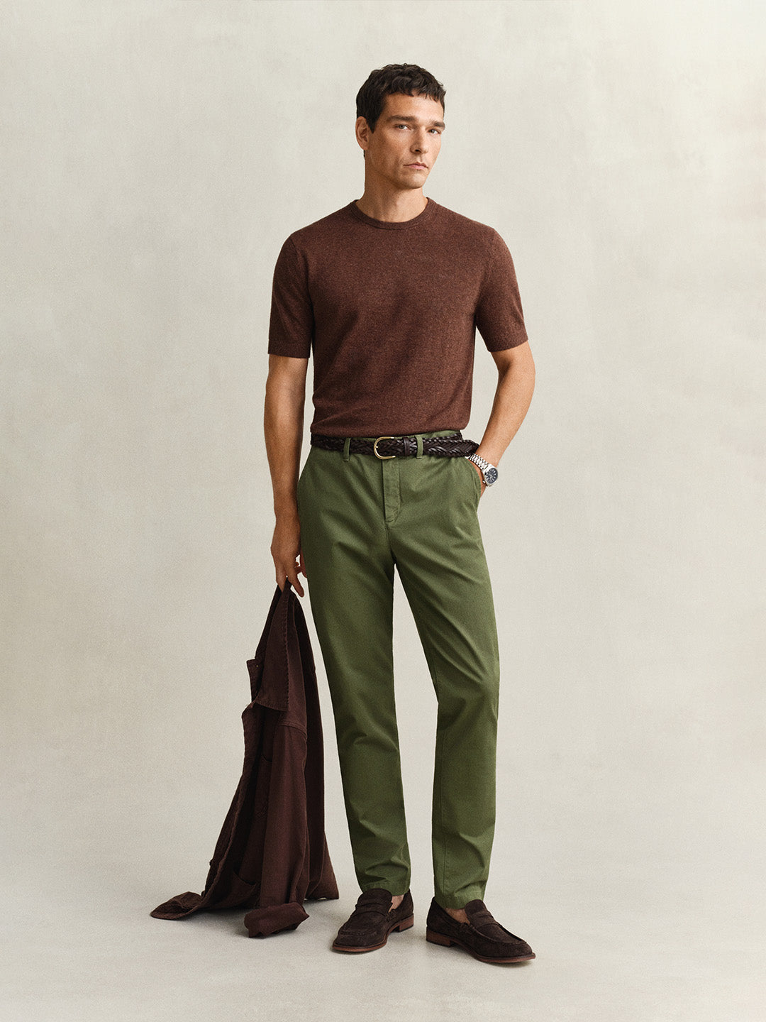 GANT Men Green Slim Fit Classic Chinoss Trouser