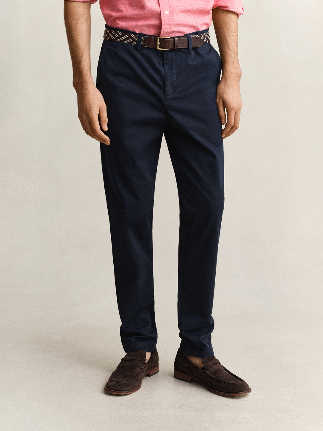 GANT Men Navy Blue Slim Fit Classic Chinoss Trouser
