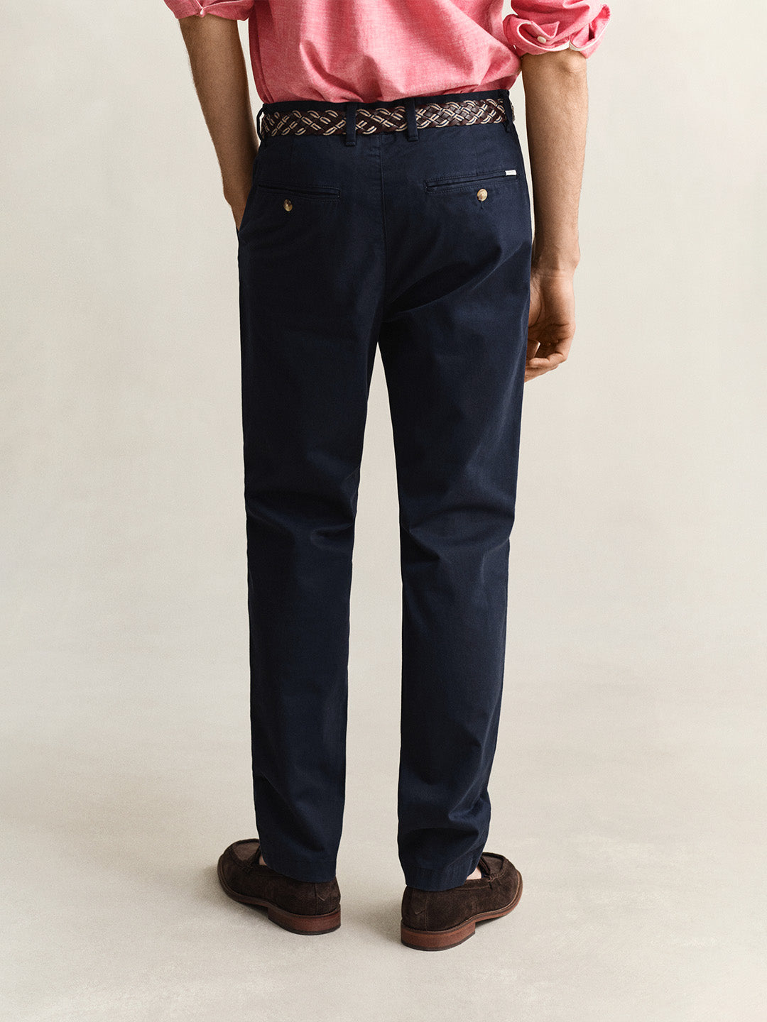 GANT Men Navy Blue Slim Fit Classic Chinoss Trouser