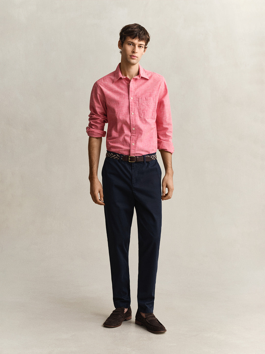 GANT Men Navy Blue Slim Fit Classic Chinoss Trouser