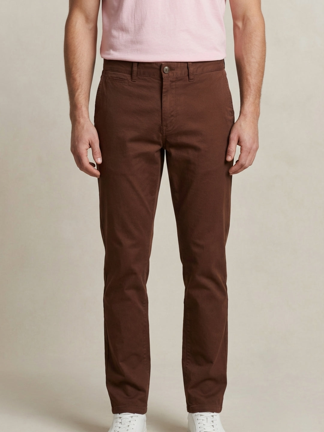 Gant Men Brown Solid Stretchable Regular Fit Trouser