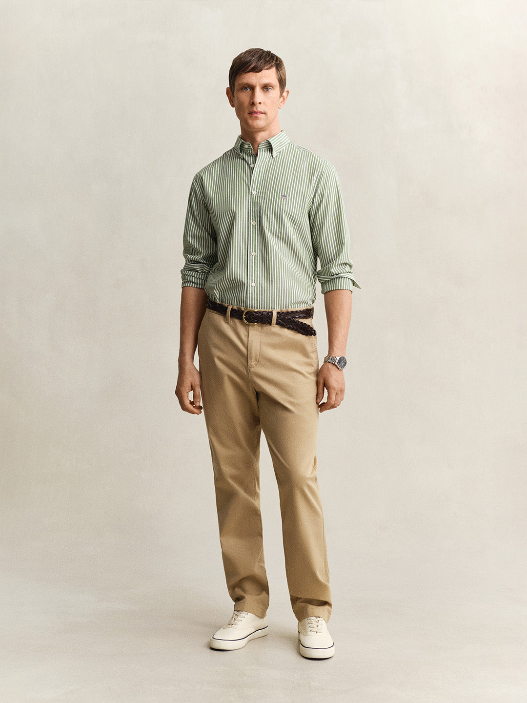 GANT Men Khaki Regular Fit Classic Chinoss Trouser