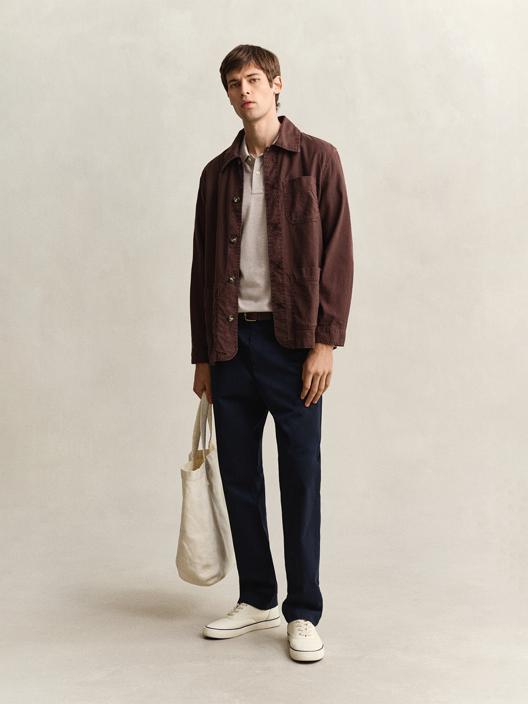 GANT Men Navy Blue Regular Fit Classic Chinoss Trouser