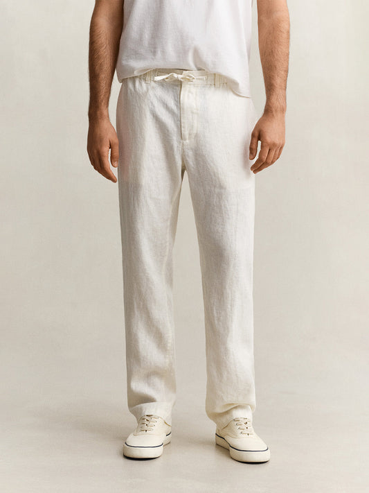 GANT Men Cream Pure Linen Trouser