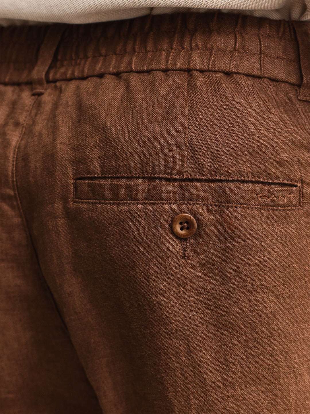 GANT Men Brown Pure Linen Trouser