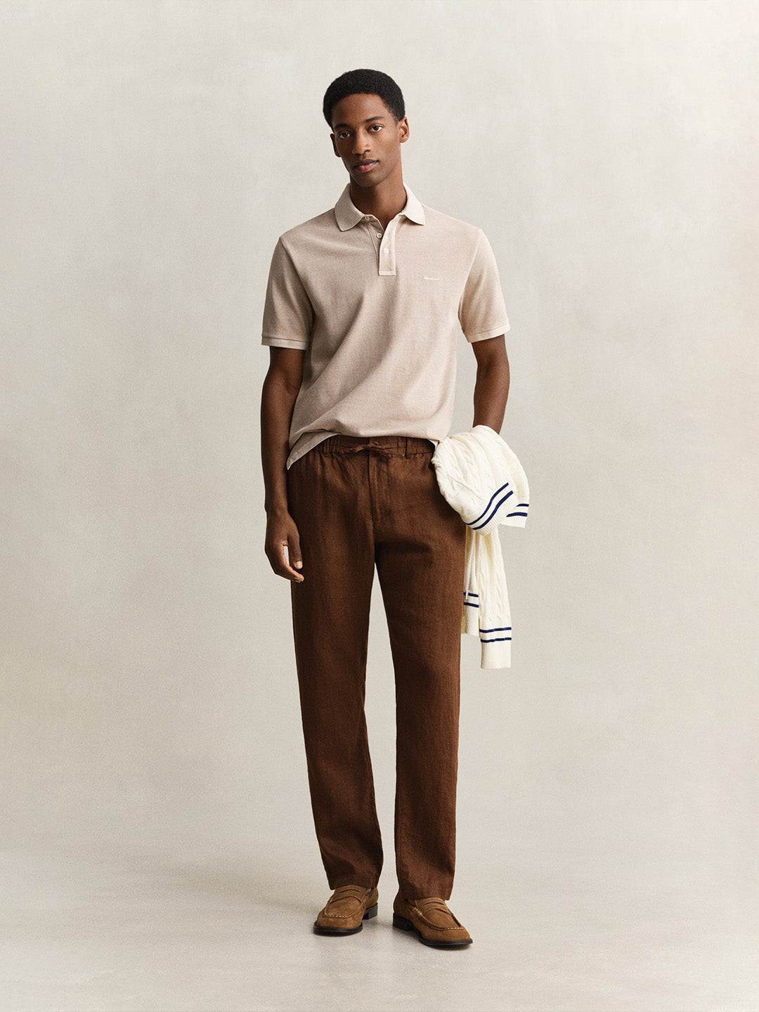 GANT Men Brown Pure Linen Trouser