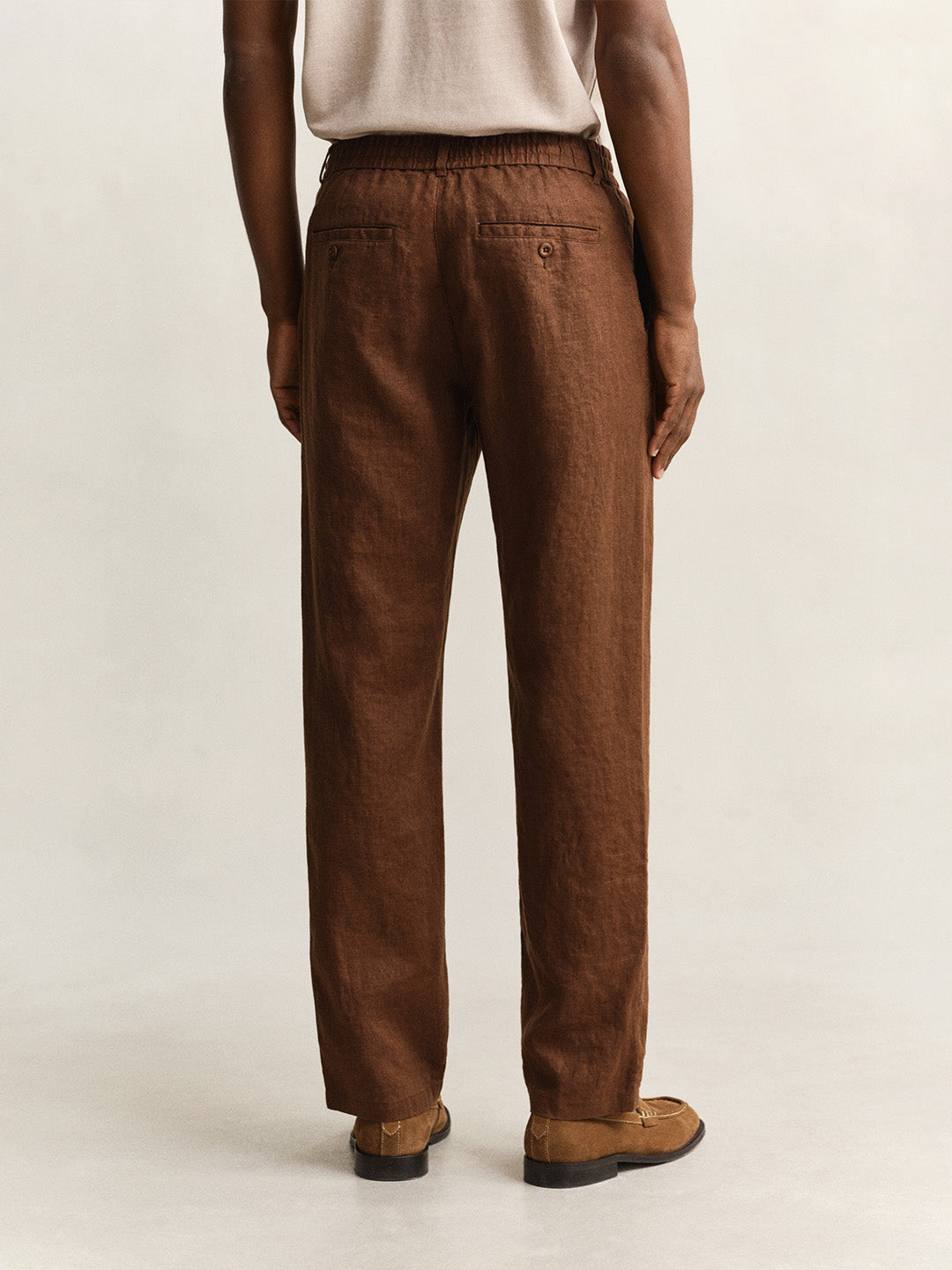 GANT Men Brown Pure Linen Trouser