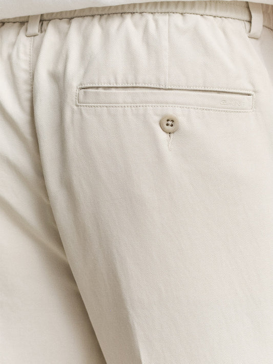 GANT Men Off White Slim Fit Lyocell Pant