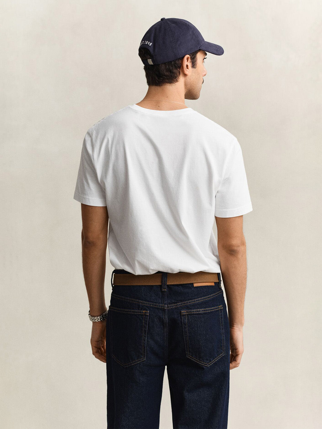 GANT Men White Regular Fit Shield T-Shirt