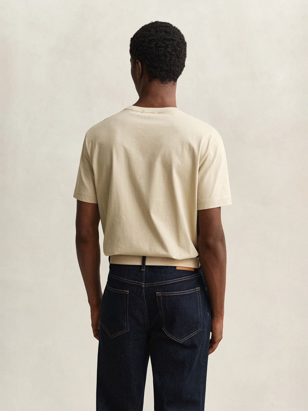 GANT Men Beige Regular Fit Shield T-Shirt