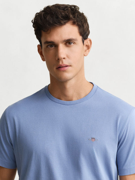 GANT Men Blue Shield Pure Cotton T-Shirt