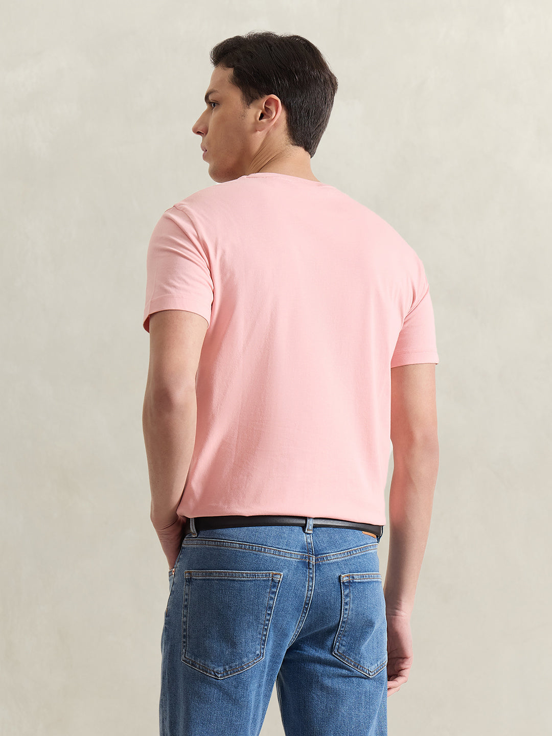 Gant Men Pink Printed Regular Fit T-Shirt
