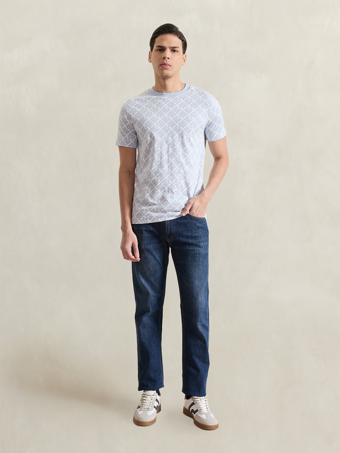 GANT Men Blue Printed T-Shirt