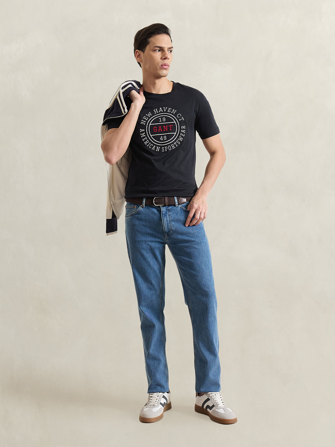 GANT Men Black Printed T-Shirt