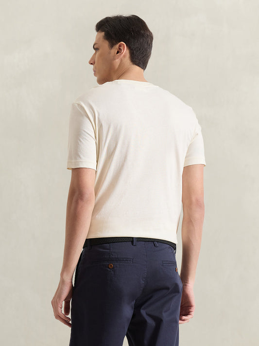 GANT Men Cream Printed T-Shirt