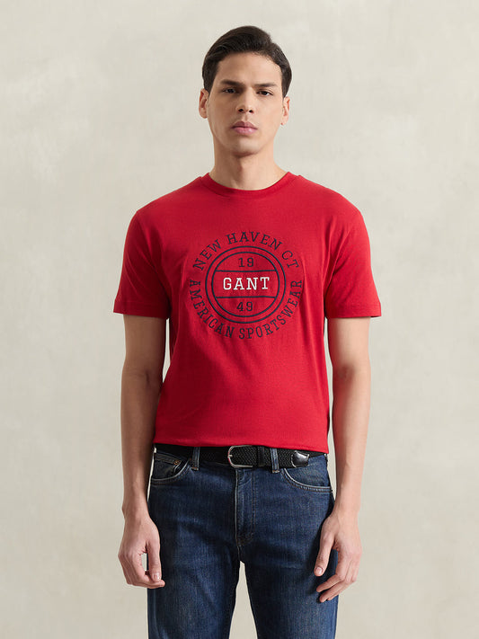 GANT Men Red Printed T-Shirt