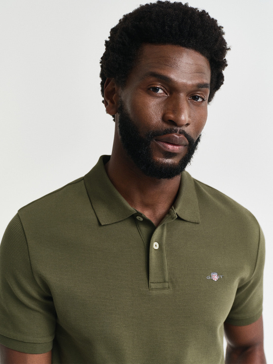 Gant Men Green Solid Regular Fit Pure Cotton Polo T-Shirt