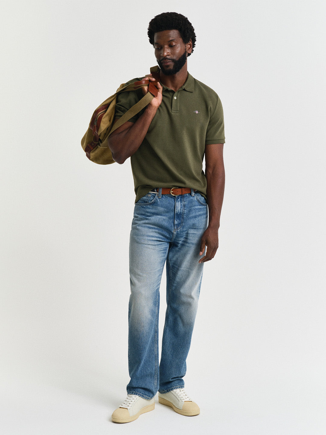 Gant Men Green Solid Regular Fit Pure Cotton Polo T-Shirt
