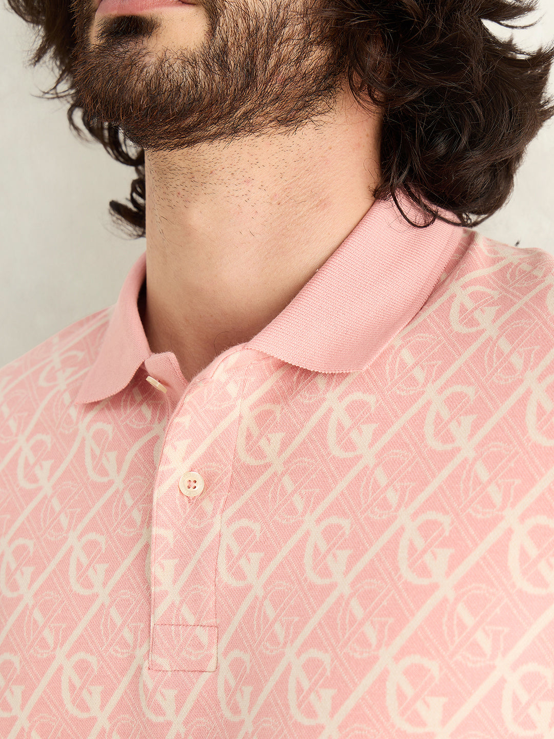 Gant Men Pink Monogram Polo T-Shirt