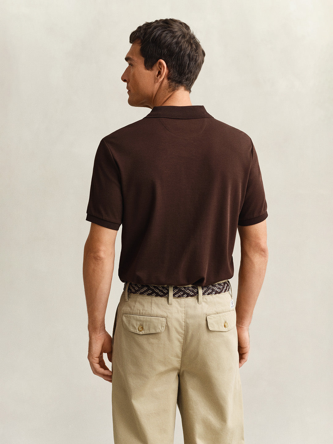 GANT Men Brown Cotton Polo T-Shirt