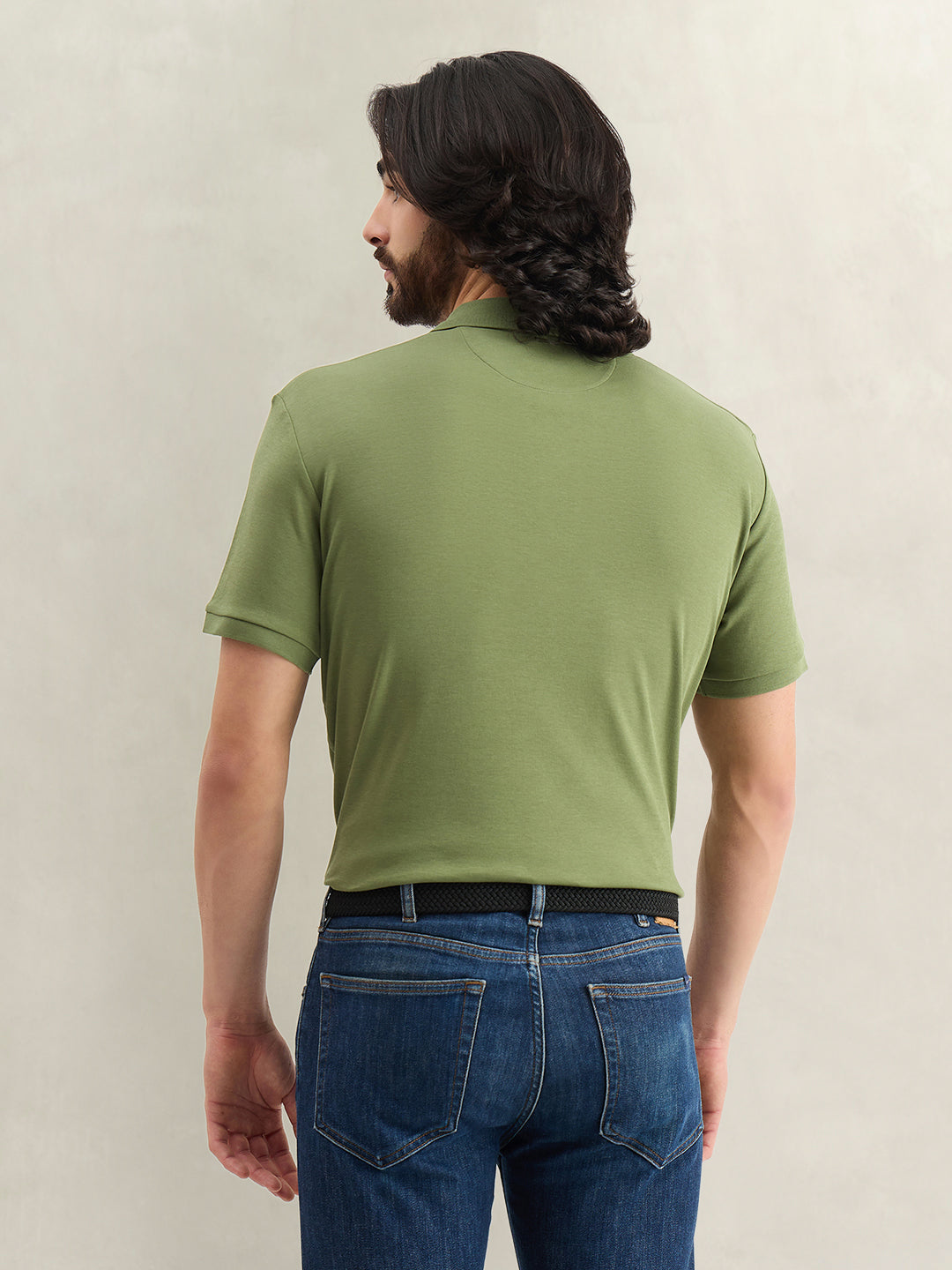 Gant Men Green Solid Regular Fit Pure Cotton Polo T-Shirt