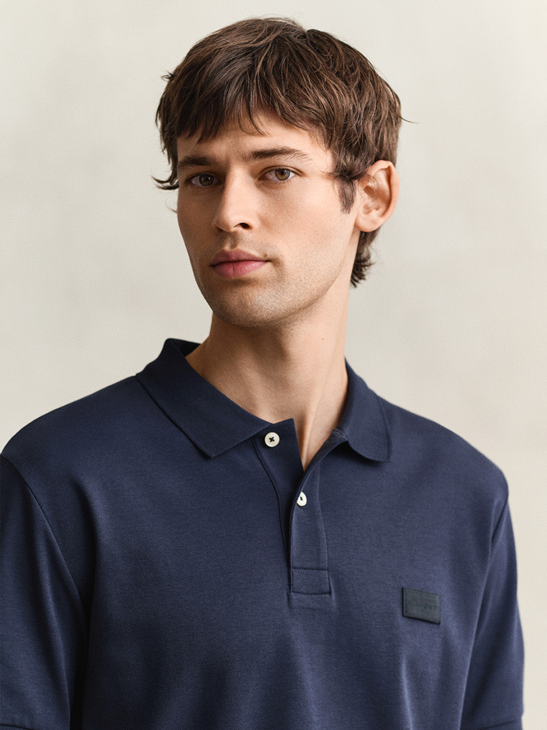 GANT Men Navy Blue Cotton Polo T-Shirt