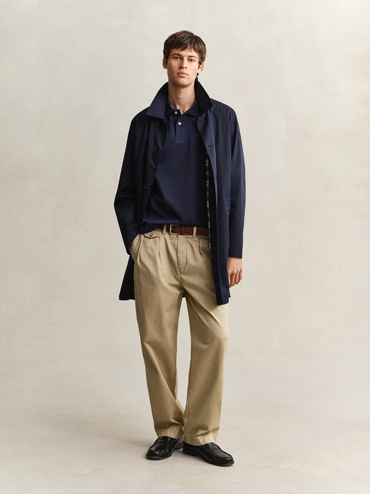 GANT Men Navy Blue Cotton Polo T-Shirt