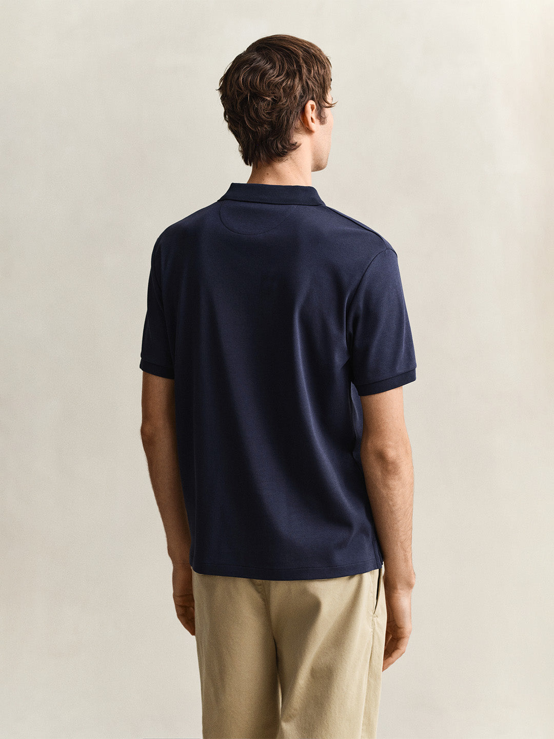 GANT Men Navy Blue Cotton Polo T-Shirt