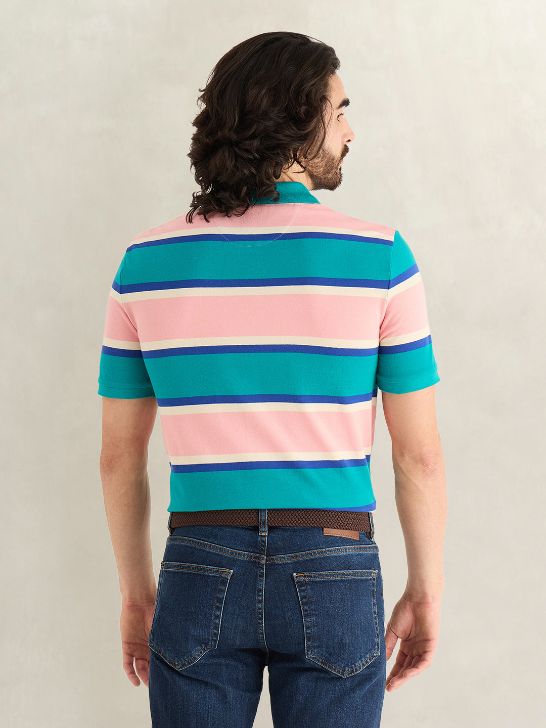 GANT Mens Multicolor Striped Polo T-Shirt