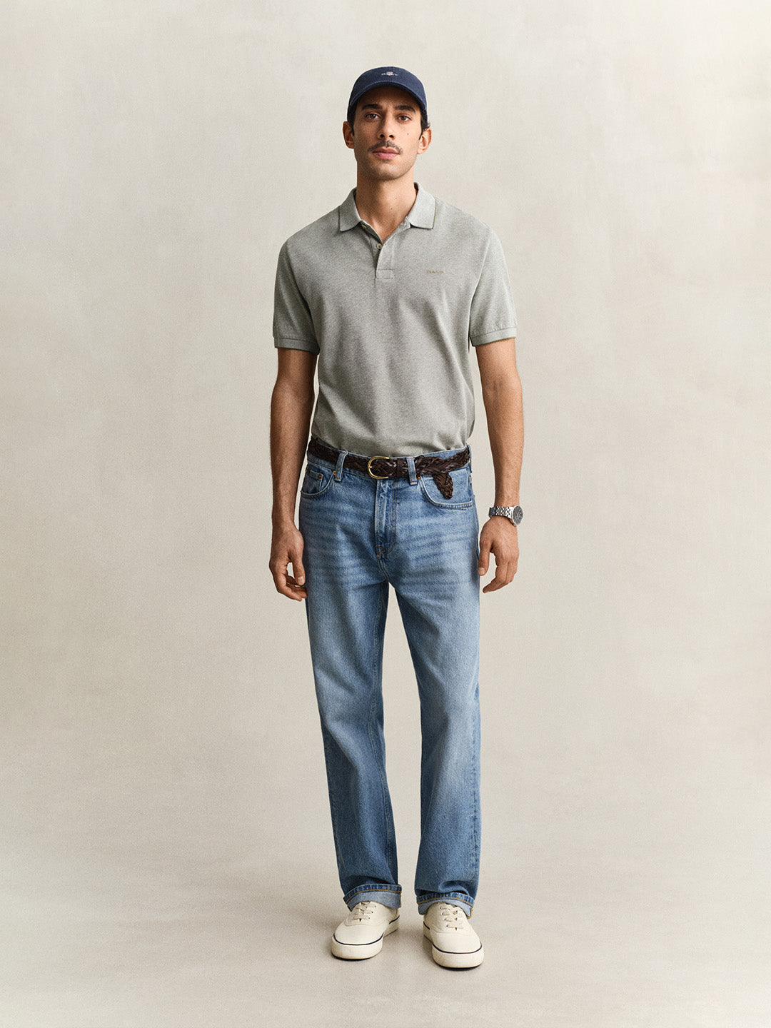 Gant Men Green Solid Regular Fit Pure Cotton Polo T-Shirt